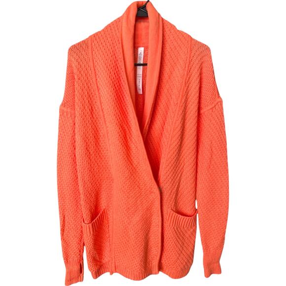Lululemon Orange Hooded Knit Cardigan Sweater, US4 - Picture 1 of 7